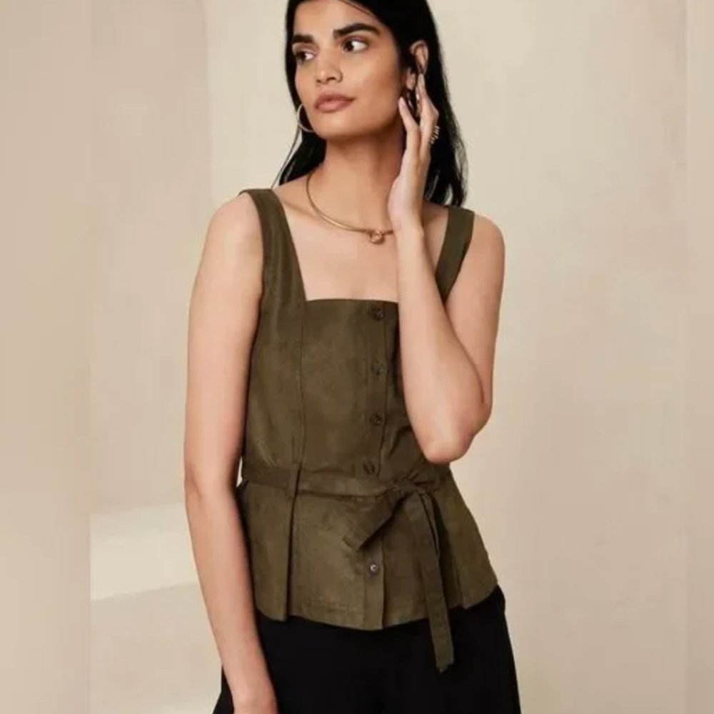 Banana Republic LUCIE VEGAN SUEDE TOP